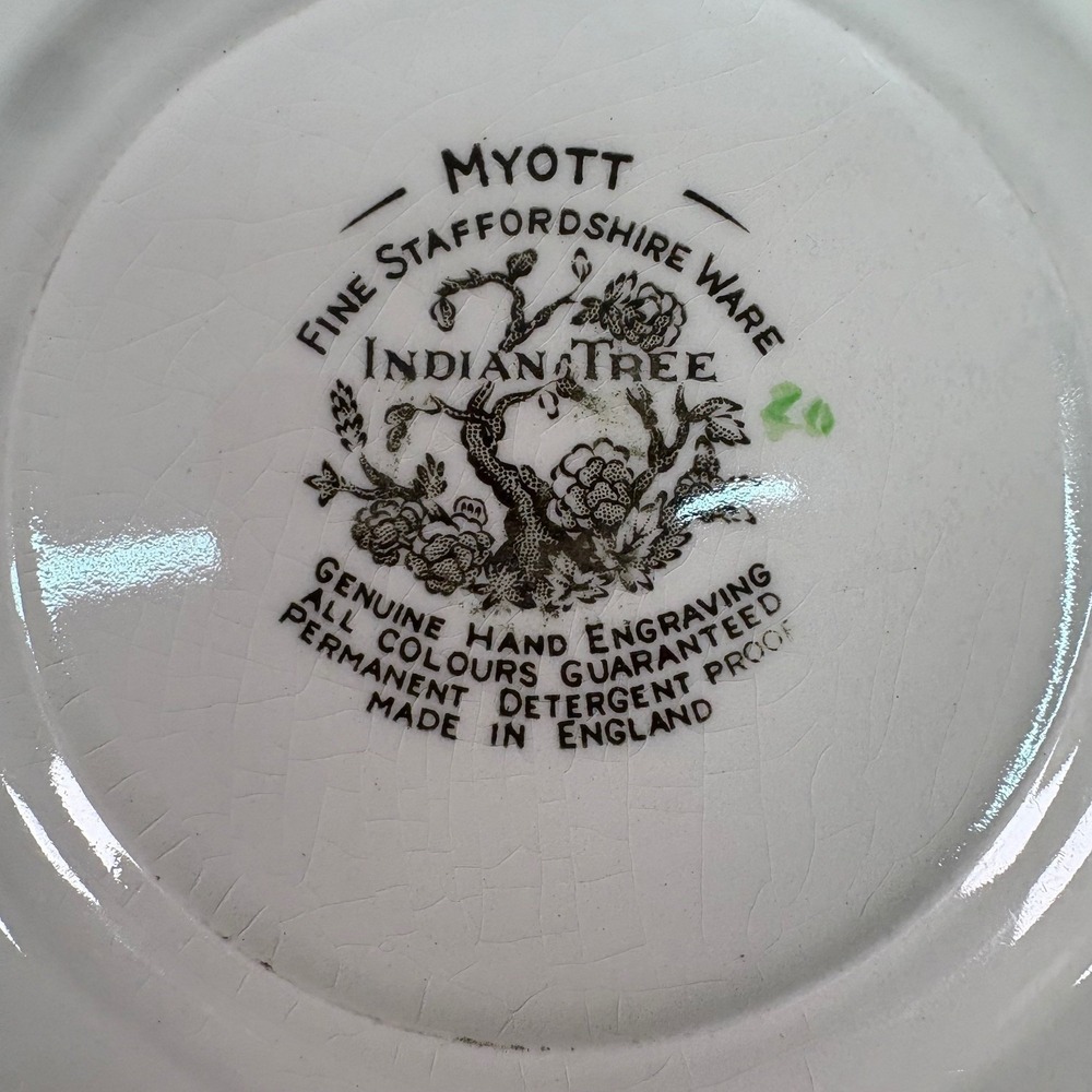 Myott Staffordshire Ware Indian Tree Made England Hand Engraving Lot of 3‎ 6" - Picture 9 of 10